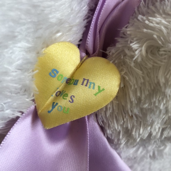 Cuddle Bunny Easter Rabbit Hallmark Stuffed Animal Somebunny Loves You Plush 12” - Picture 6 of 9